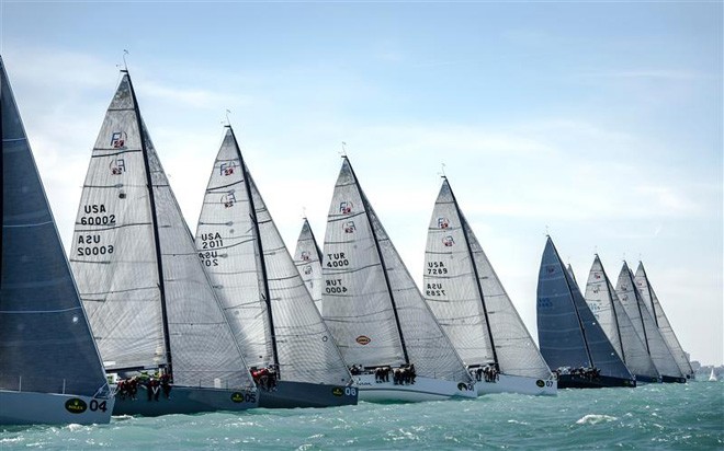 Fleet start on Day 4 of the 2012 Rolex Farr 40 World Championship ©  Rolex/ Kurt Arrigo http://www.regattanews.com